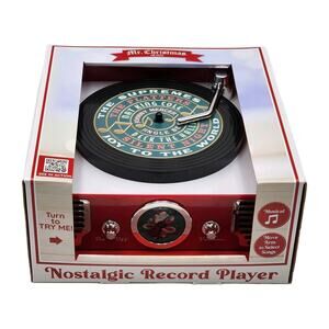 Mr Christmas Nostalgic Record Player Tabletop Deck The Halls Jingle Bells In Box
